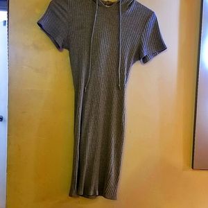 Stripe hooded sweatshirt dress women bodycon cotton Hoodie Dress